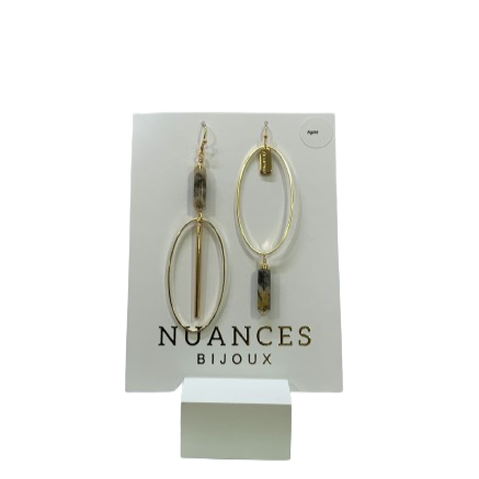 Boucles d'oreilles plaque Agate