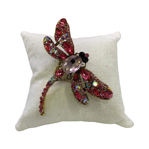Broche fantaisie Libelulle rose