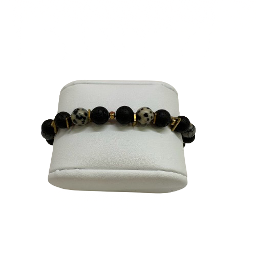 Bracelet perles en pierres naturels noir