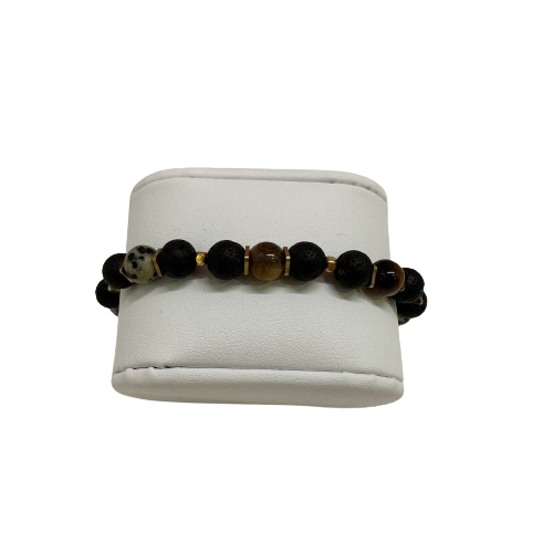 Bracelet perles en pierres naturels brun