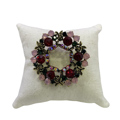 Broche fantaisie Couronne rose